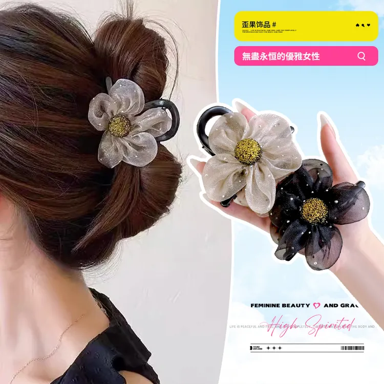 女抓夹森系洛丽塔风发夹30岁女人减龄发饰简约百搭优雅超仙夹子