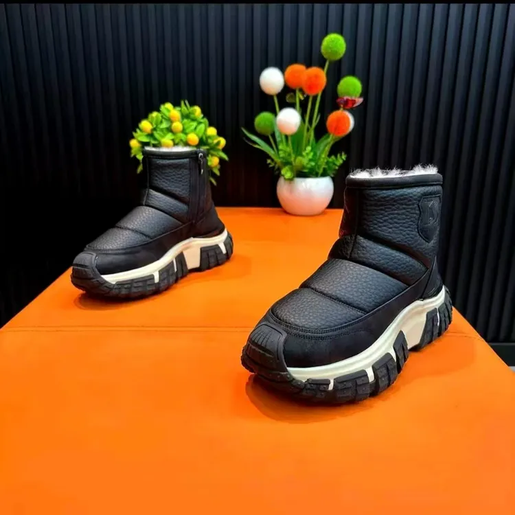 冬季加绒大棉保暖高帮棉鞋厚底防滑潮流男士户外舒适休闲雪地靴鞋