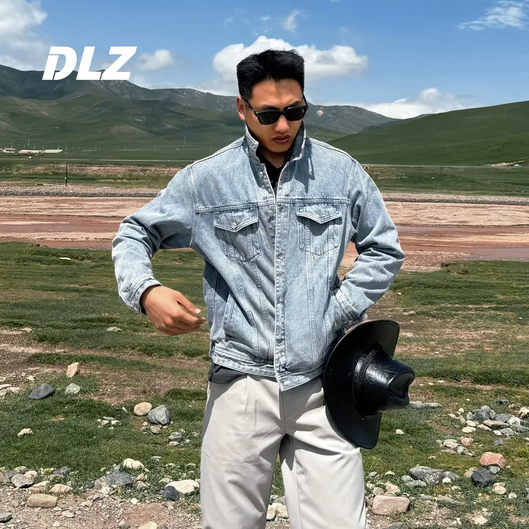 DLZ牛仔外套全棉13盎司美式休闲新款水洗复古做旧夹克