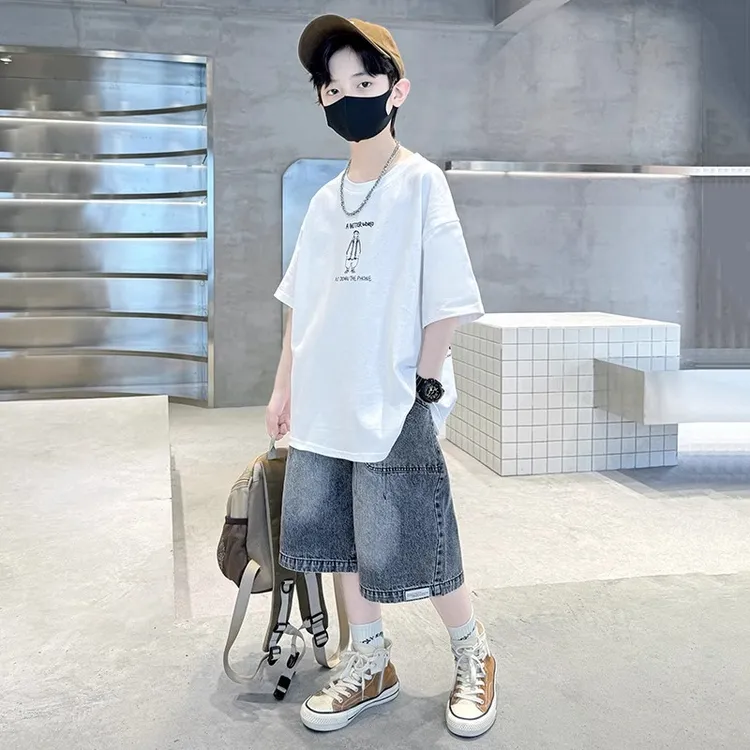 男童夏装套装夏款2025新款儿童网红炸街中大童夏季男孩酷帅气时髦