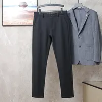 斜纹肌理品牌撤柜男款黑色男士裤子商务休闲裤厚款中年爸爸长裤