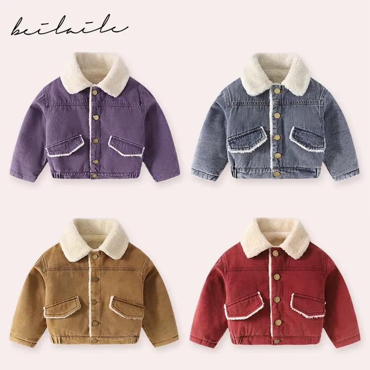 【加绒牛仔外套  小乐妈咪】婴儿冬装男女宝宝小童加绒休闲外套J25