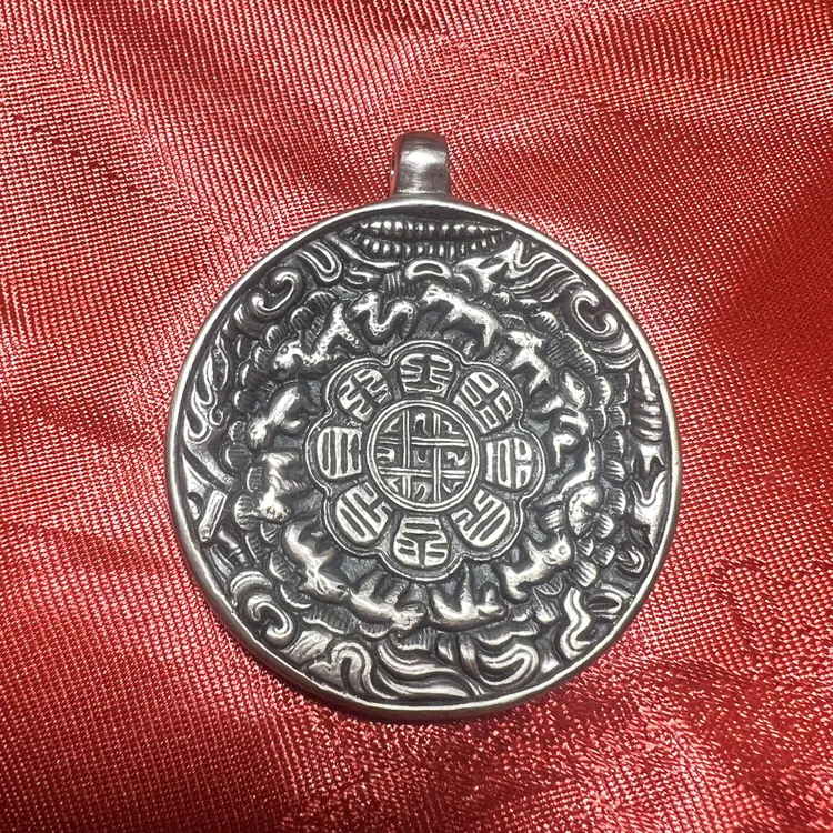 九宫八卦牌（老版莲花）紫铜利马+银新品 49mm