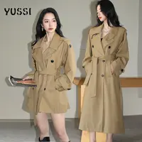 YUSSI巴黎旧梦秋冬经典廓形大翻领双排扣长/短款气质风衣外套大衣