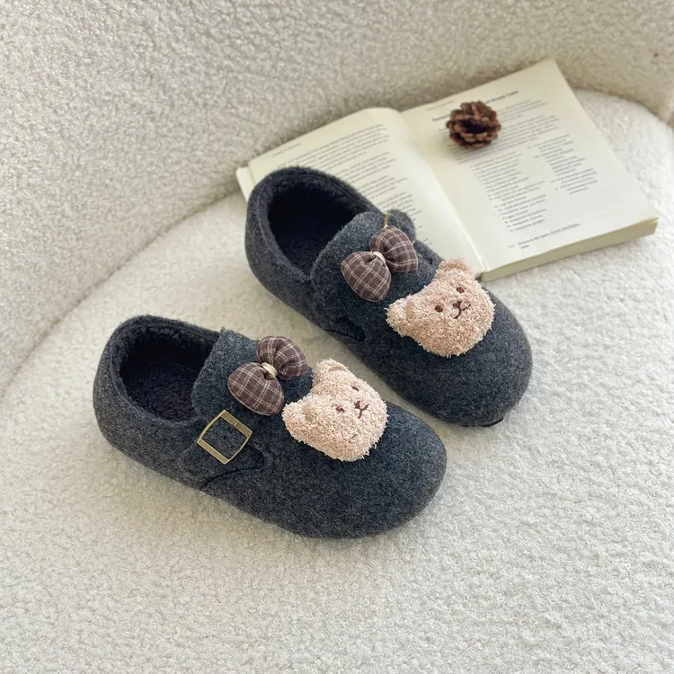 加绒丨卡通小熊毛尼勃肯鞋828-8【2店】卡码拍大