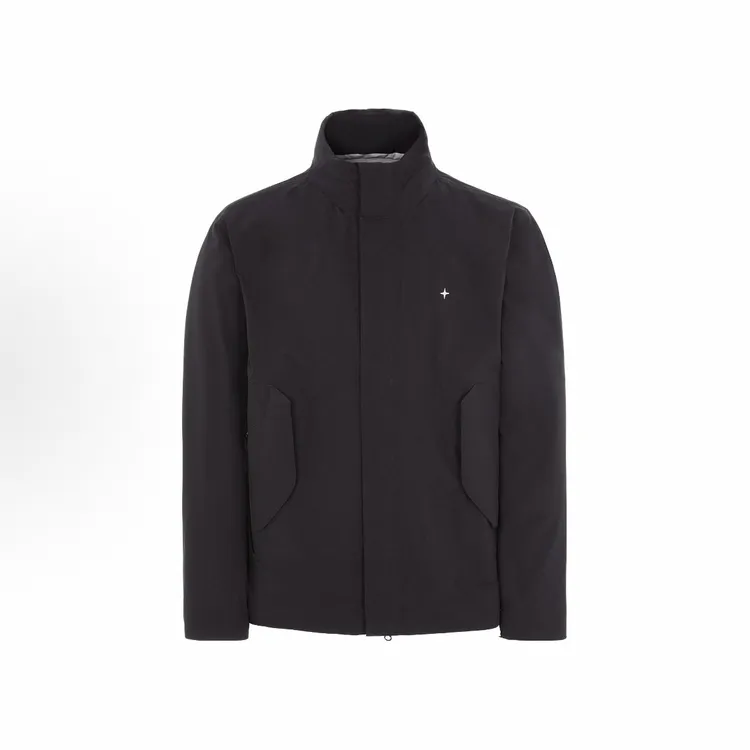 现货Stone Island石头岛Stellina商务系列立领硬壳防水冲锋衣黑色