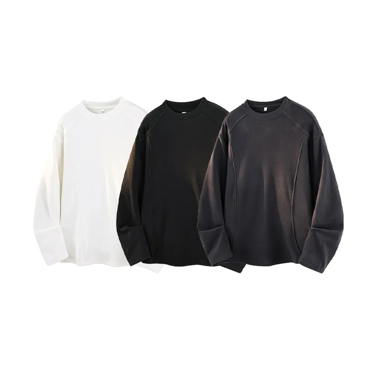 美式复古德绒重磅长袖t恤男款秋冬cleanfit潮牌高级感打底衫上衣