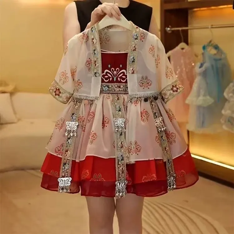 民族风洛丽塔女童夏季新款苗疆少女公主连衣裙2025四季吊带蓬蓬裙