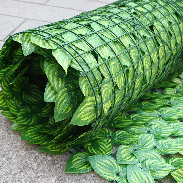 跨境仿真篱笆围挡叶栅栏人造篱笆叶仿真植物藤条装饰围栏护栏篱笆