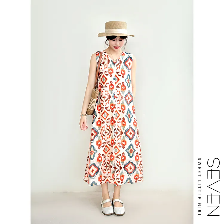 40/91现货|田园之夏⑧七七146小个子天丝亚麻背心裙女夏季小美说