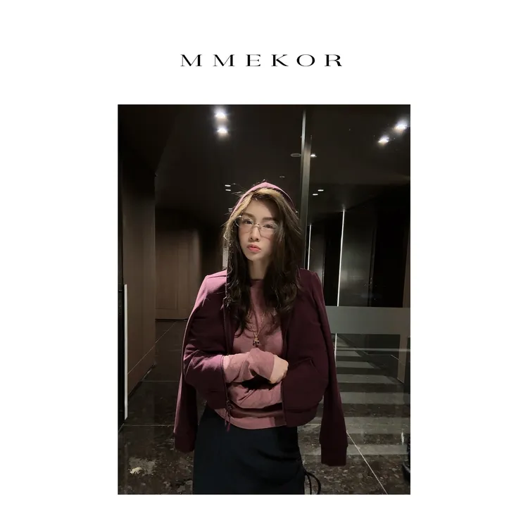 MMEKOR“桑葚卫衣”2025新款秋款智性通勤休闲百搭外套 30319