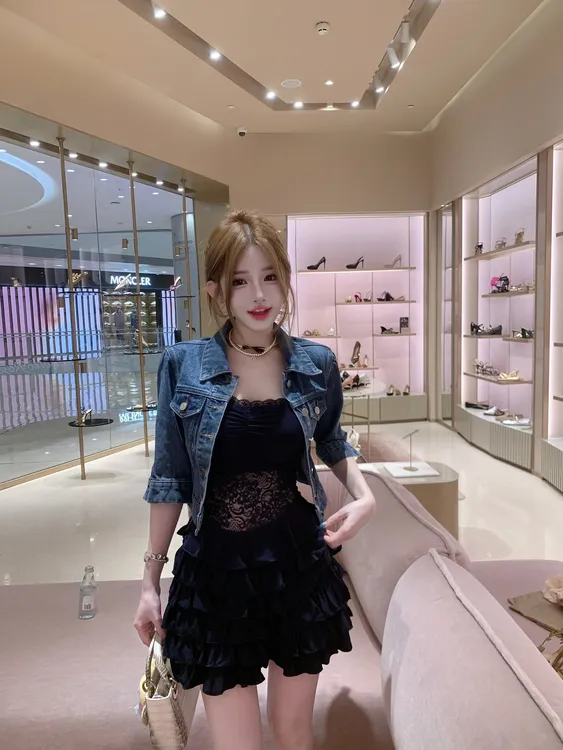 TUTU【布鲁斯蓝调 】重工水洗做旧修身显瘦韩版短款牛仔外套#WT1442