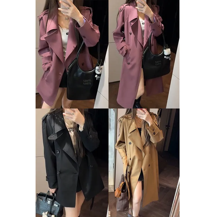 【mimius】P 气质通勤百搭高级感大翻领风衣外套 G07348