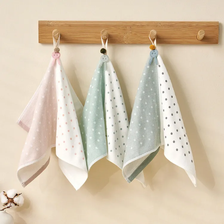 简约全棉儿童宝宝婴幼儿洗脸毛巾家用柔软吸水不掉毛3条装面巾