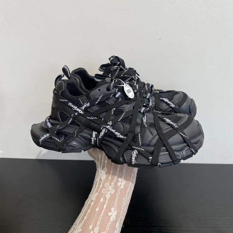 轻奢潮款蜘蛛侠绑带老爹鞋女ins潮牌时尚百搭增高厚底休闲运动鞋