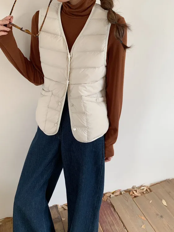 无袖休闲轻薄可内搭外穿羽绒马甲85020