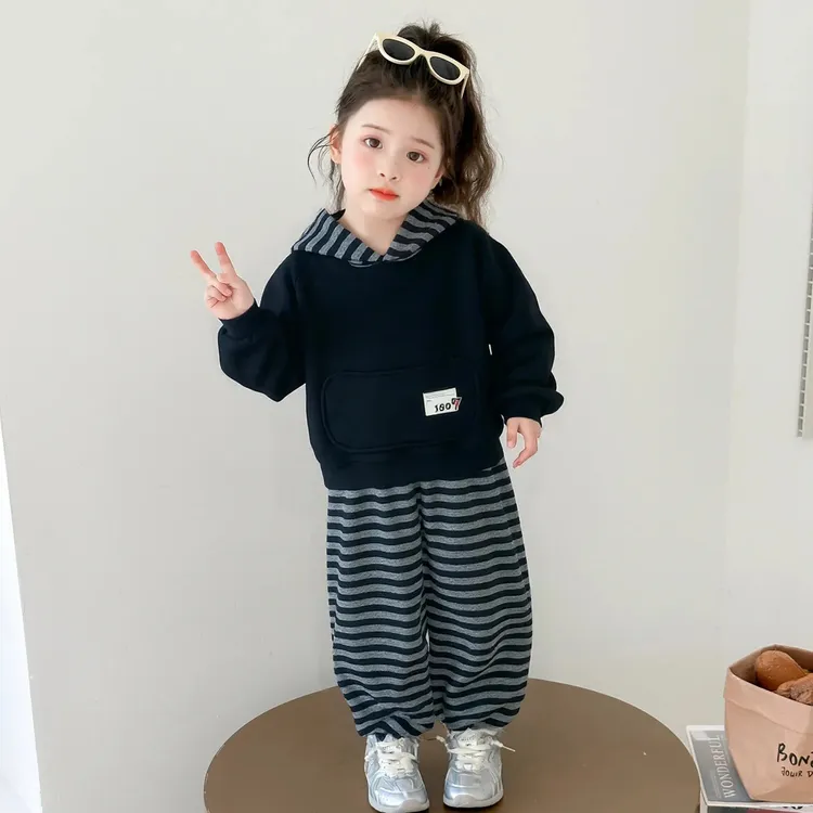 童装女童休闲套装2025新款春秋小女孩时髦卫衣运动两件套洋气春装