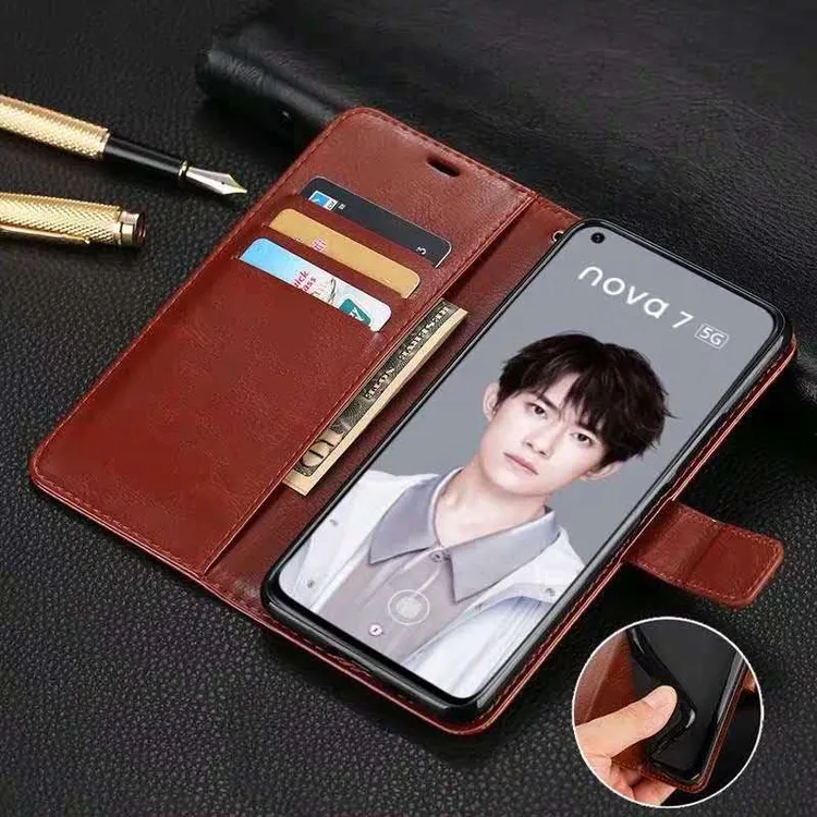 适用华为nova7SE手机壳5G防摔nova7SE翻盖式保护套插卡钱包款皮套