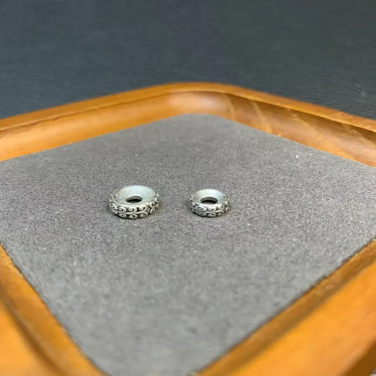 T25银包铜花藤纹卡环隔片隔珠文玩配饰108长串手串手持DIY配件