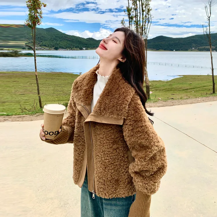 复古奶呼呼羊羔毛外套2025冬季新款美拉德韩系ins风保暖加厚棉衣