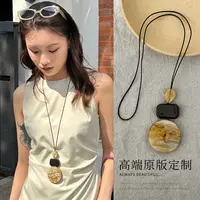 非金属布艺项链 波西米亚长款项链小众设计高级感吊坠毛衣链444
