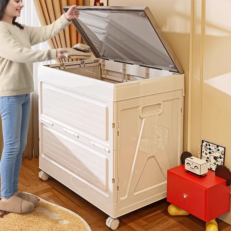 翻盖收纳箱可移动家用储物箱儿童玩具被子换季衣服收纳整理箱加厚