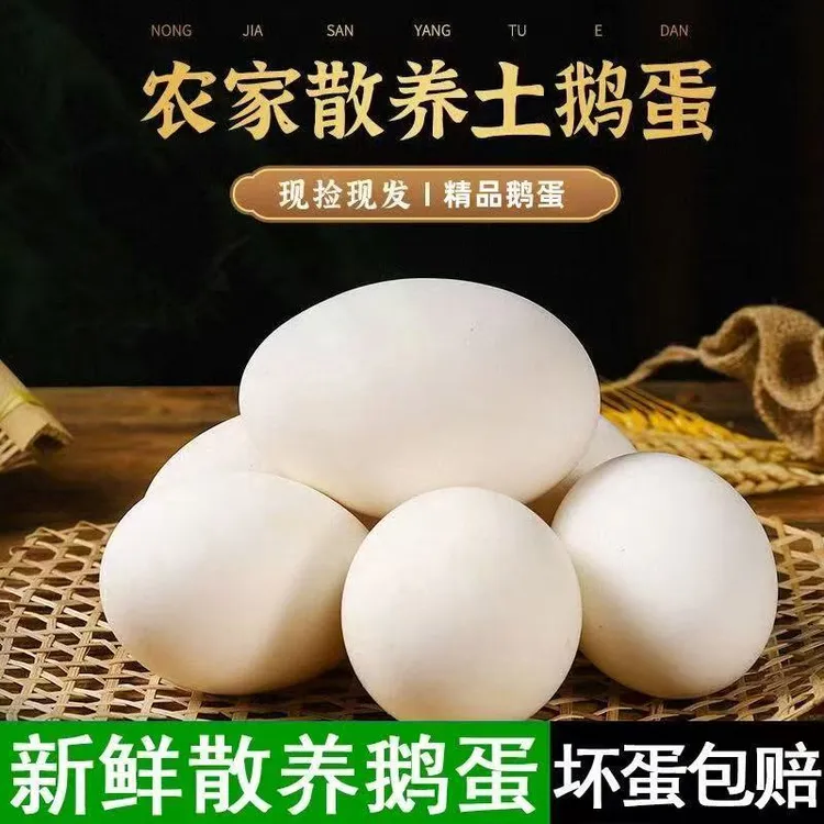【到手十二枚】农家散养新鲜土鹅蛋现捡现发适合宝宝孕妇食用大鹅蛋商品图