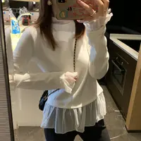 2025秋季新款INS风慵懒风气质小香风拼接百搭打底衫长袖女