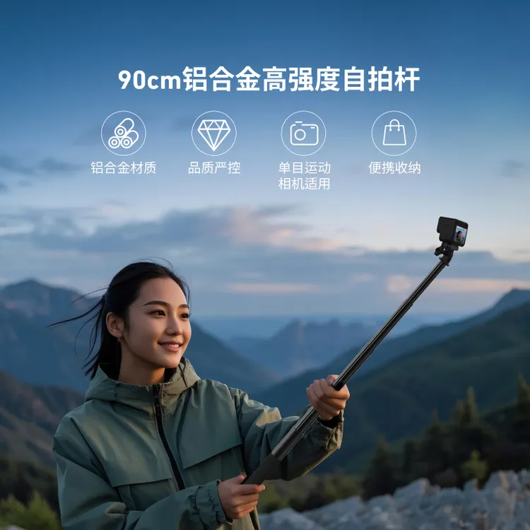 【适配大疆action4】泰迅铝合金自拍杆nano影石acepro2/TELESIN