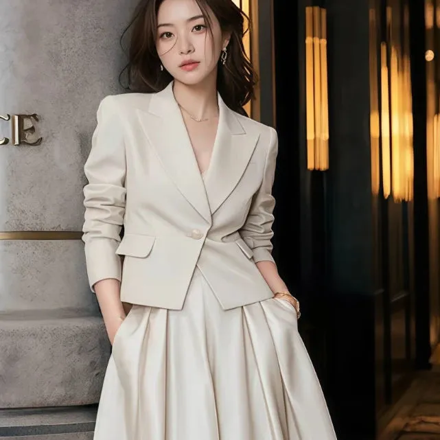 2025春装新款女装时尚穿搭两件套气质西装套装裙子高级感洋气通勤