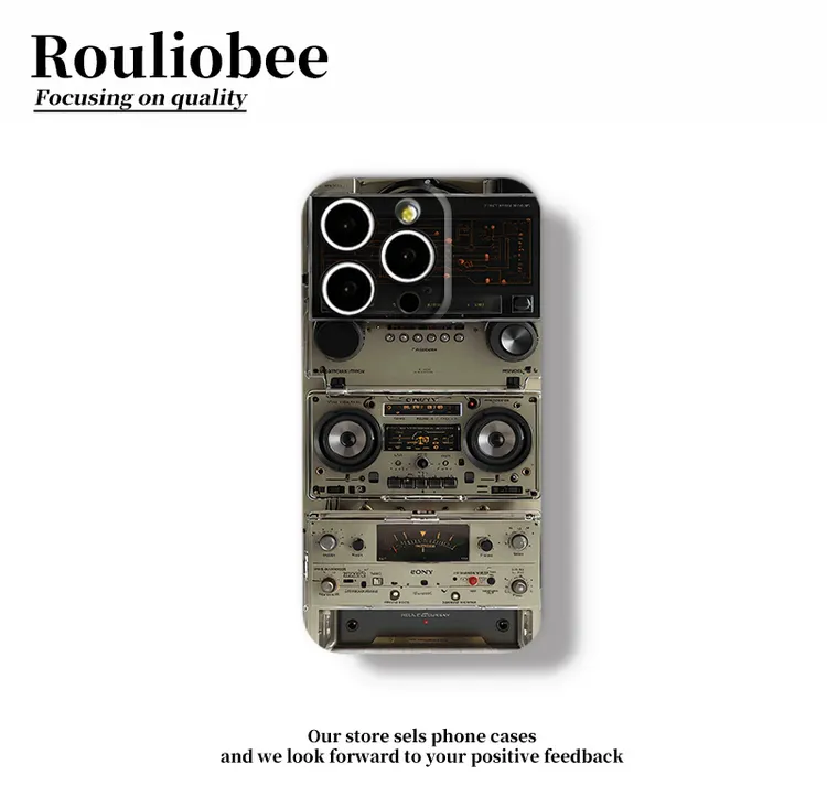 精孔复古收音机适用苹果16promax手机壳iPhone15华为oppo小米vivo