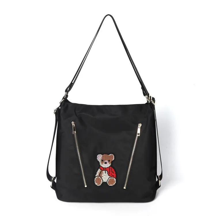 斜挎包女2025夏季多用单肩斜挎双肩包尼龙防水面料多用背包