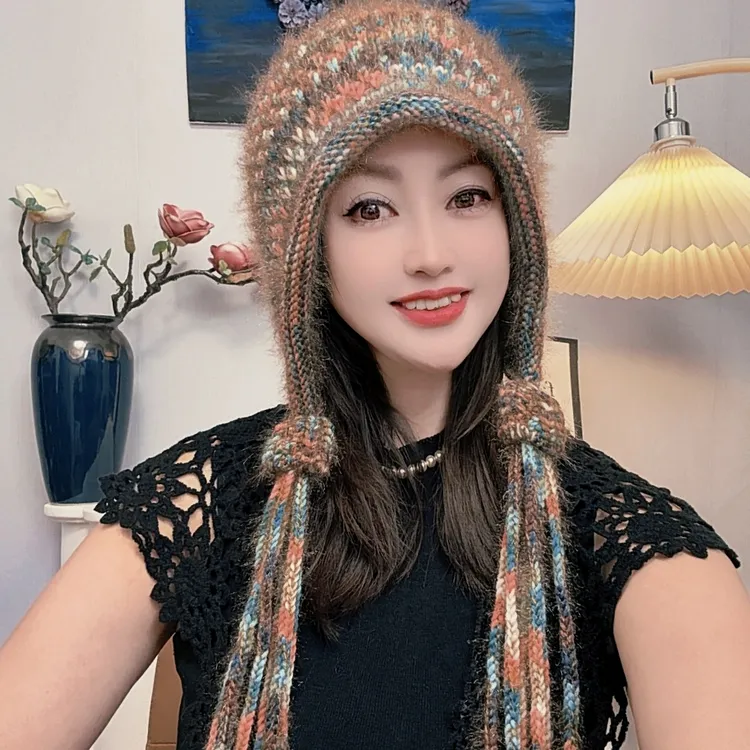 新款爆款链接【一体双层】加厚保暖流苏小葫芦帽子时尚百搭针织