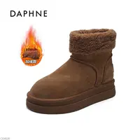 达芙妮秋冬加绒防滑女款雪地靴靴子保暖绒款百搭加厚时尚雪地靴