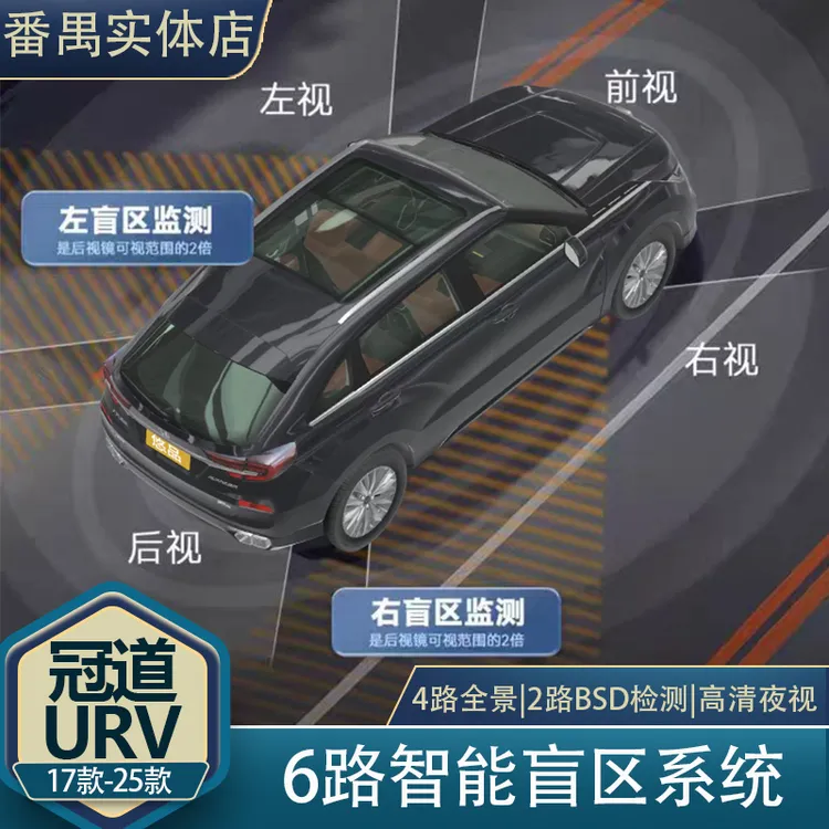 适用17-24款冠道URV原车屏升级6路720全景影像