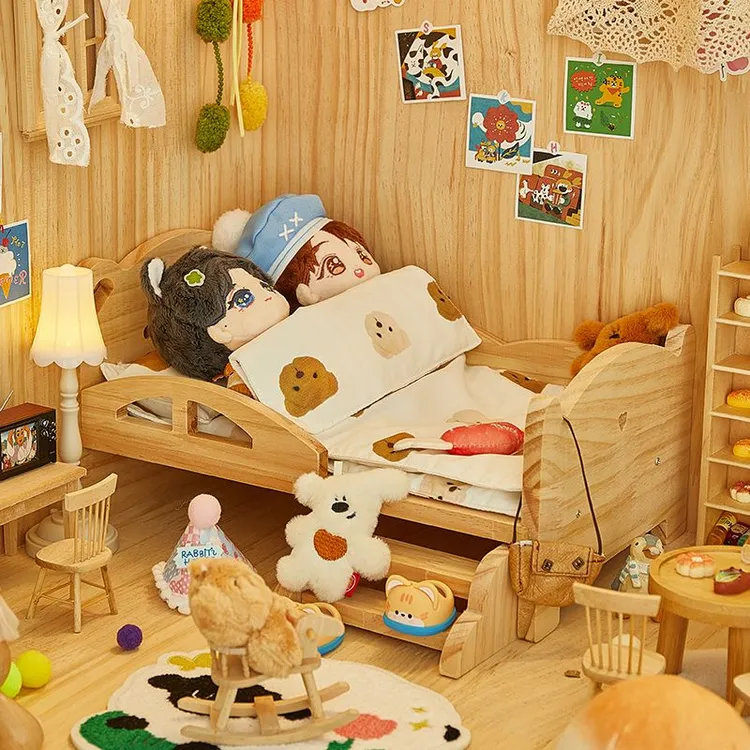 棉花娃娃床品娃床20cm家具娃屋家具床bjd公主床玩偶哪吒服装儿童