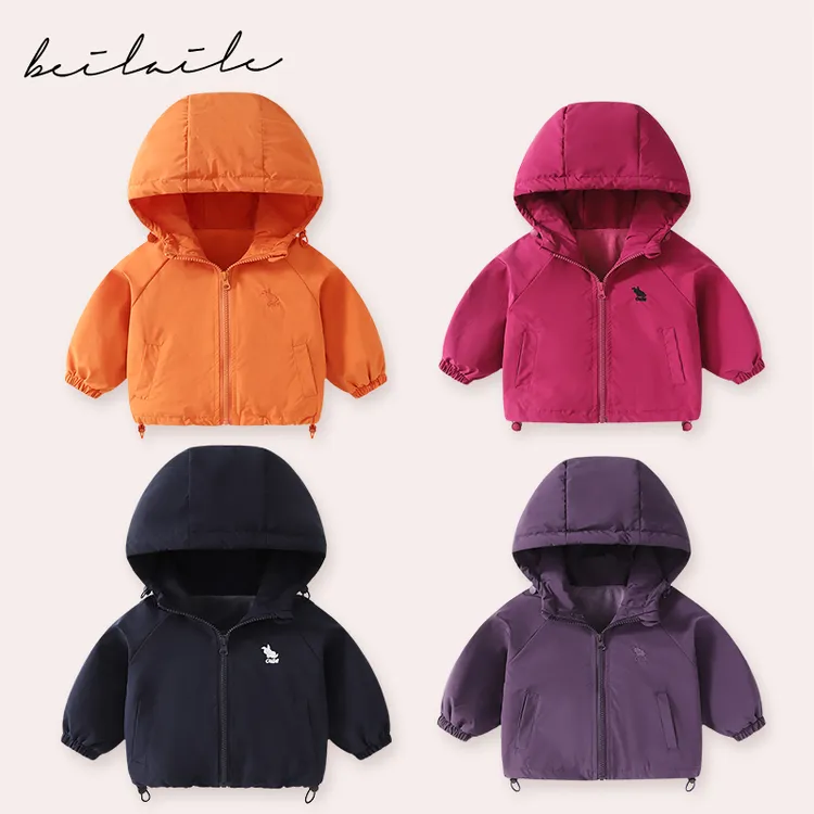 【绣花三防加绒冲锋外套  】婴儿衣服男童卫衣秋冬小童休闲上衣J21