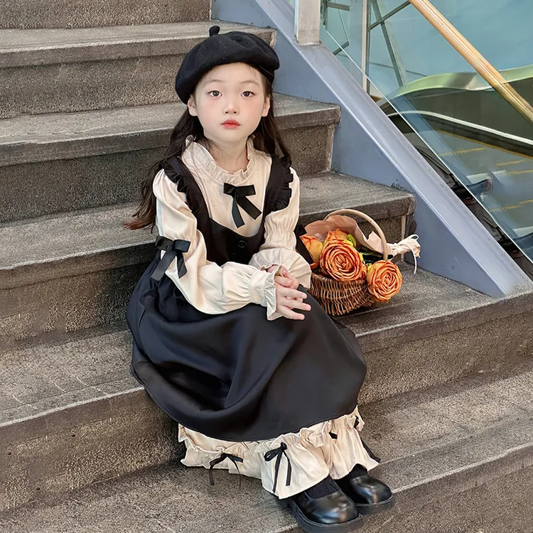 儿童套装2025新款女孩春秋时髦洛丽塔连衣裙两件套女童洋气公主裙