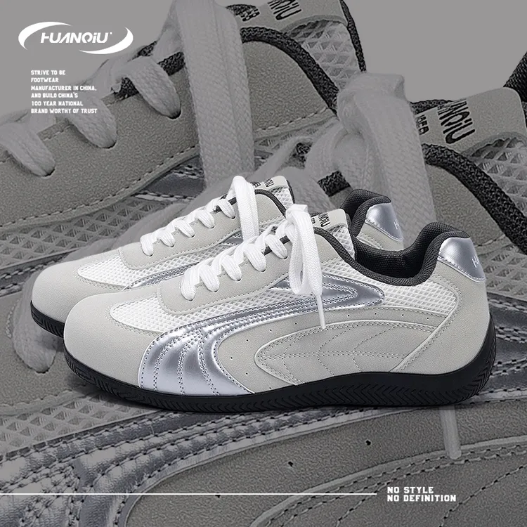 HUANQIU/环球网面舒适透气小巧德训板鞋男鞋2025夏季新款百搭休闲