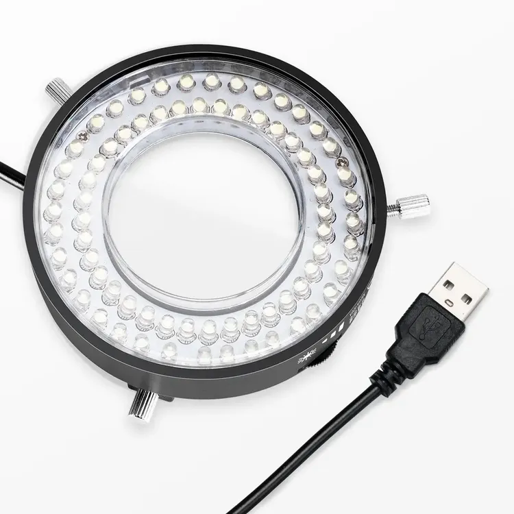 百造无影灯显微镜光源灯72灯珠USB可调亮度显微镜补光灯维修专用