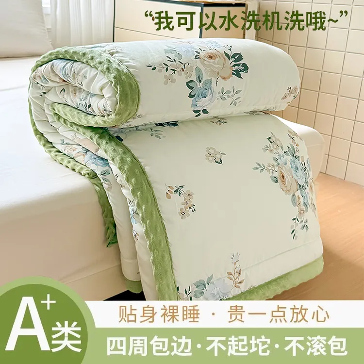 2025新款加绒亲肤豆豆被加绒加厚秋冬被