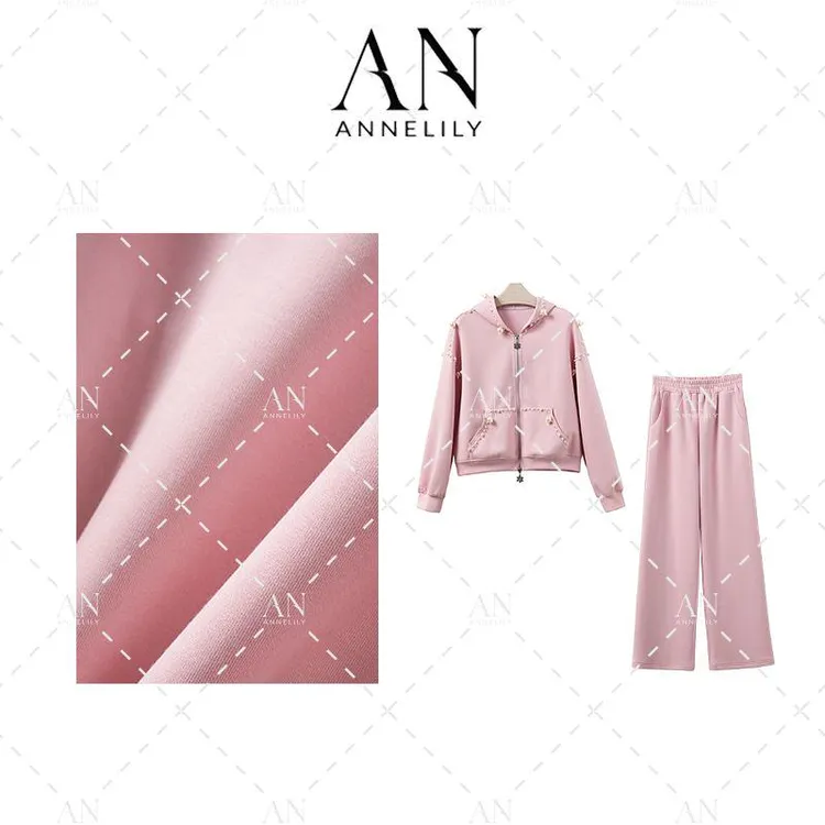 ANNELILY安甜甜【晚晴】秋季新款时尚气质轻奢长裤套装AT2409125