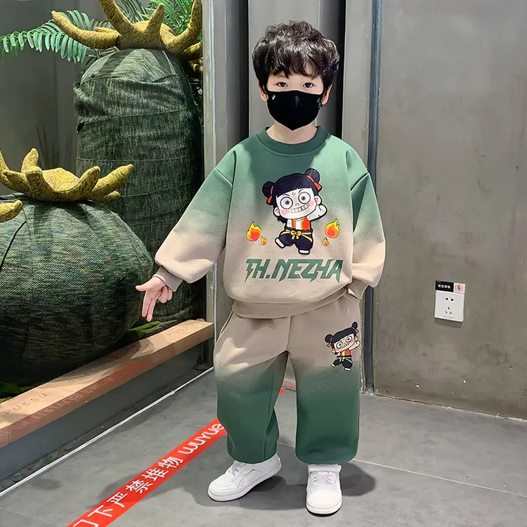 哪吒衣服男童秋装套装2025新款帅气时髦小男孩儿童春秋卫衣两件套