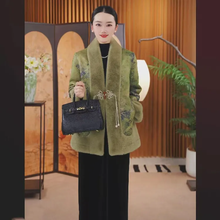 【国风古韵】高定款双面双穿皮毛一体大衣气质