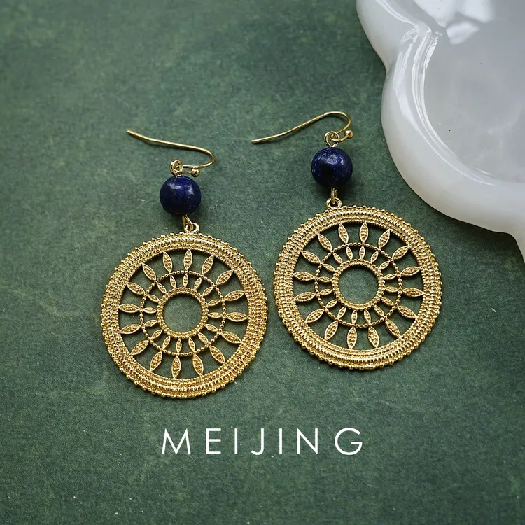 黄铜耳饰 【生命轮】个性饰品日韩耳环欧美民族风金色大圈圈耳环