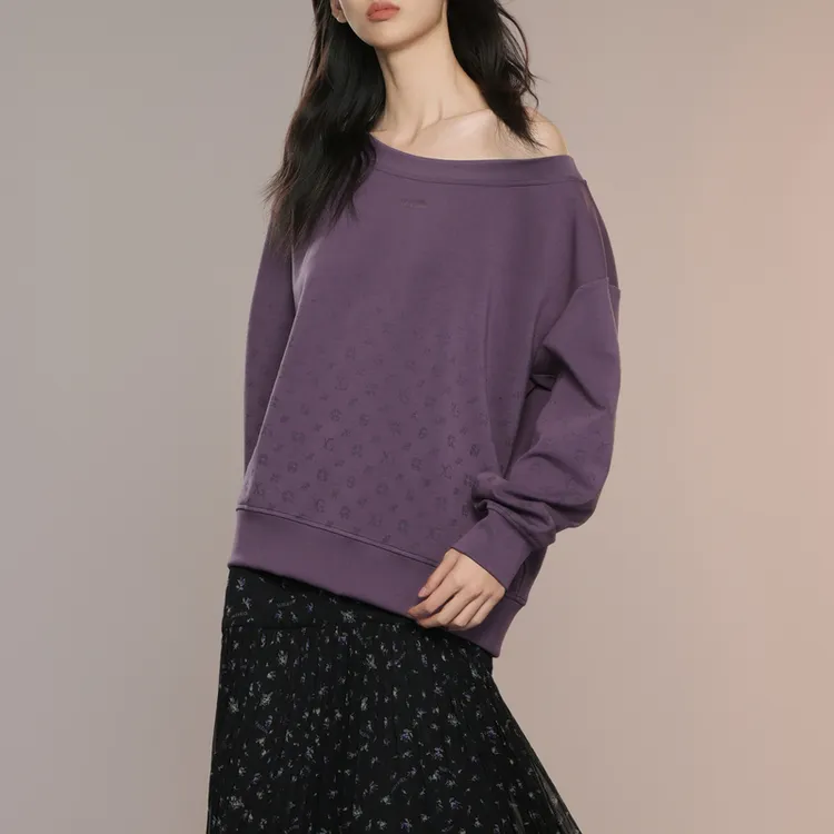 XG雪歌卫衣圆领休闲百搭女士时尚酷飒风女装高级感XK301002A403