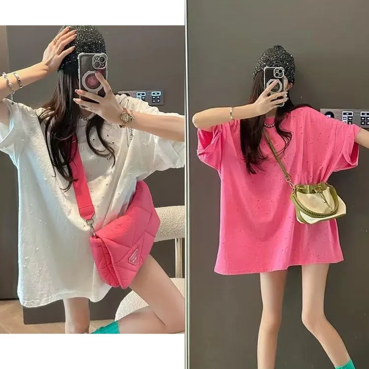 夏季新款韩版小破洞做旧女休轻职风上衣