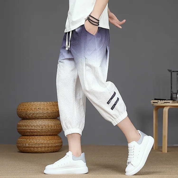 夏季宽松薄款百搭运动外穿休闲潮流韩版直筒大码时尚ins速干男士