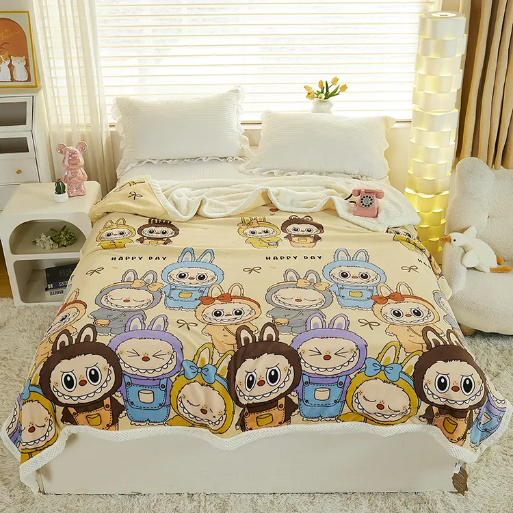 2025秋冬新款双面绒复合毯高克重可铺可盖秋冬盖被