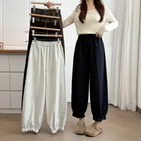 JIANAOBEN/简澳本大码女装宽松休闲遮肉阔腿裤高腰显瘦花苞灯笼裤